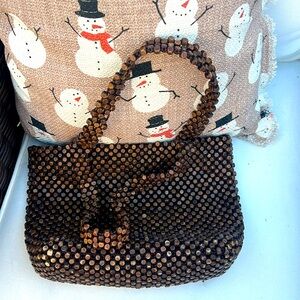 The Sak brown beaded bag lightly loved